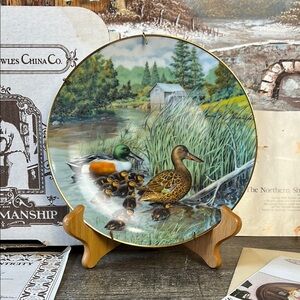 Vintage Knowles Decorative Plate with Ducks and Nature Scene 1987 Original Box